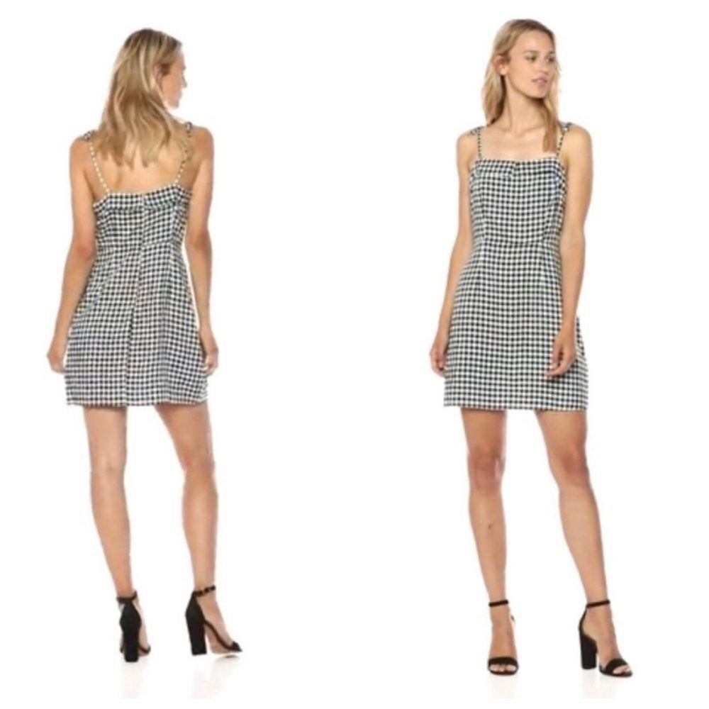 Cupcakes and Cashmere Eddie black/white gingham spaghetti strap mini dress NWT